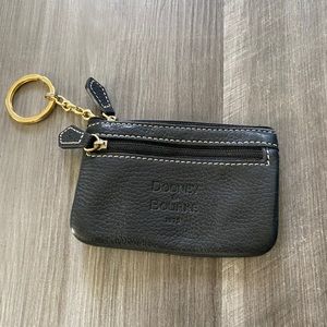 Black leather Dooney & Bourke Keychain coin purse